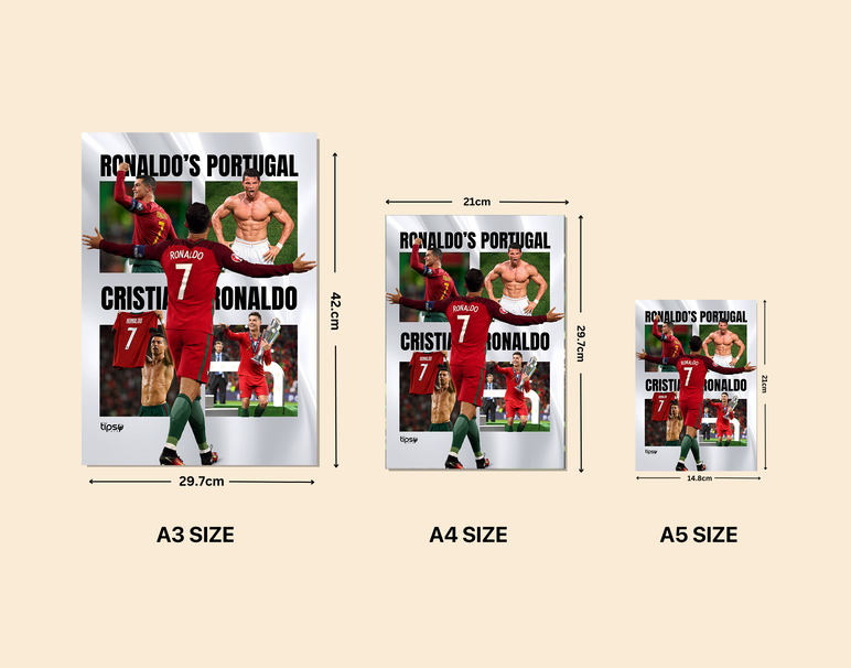 "RONALDO - ONE & ONLY" -Shiny & Sturdy Metallic Poster Art That Pops & Sticks