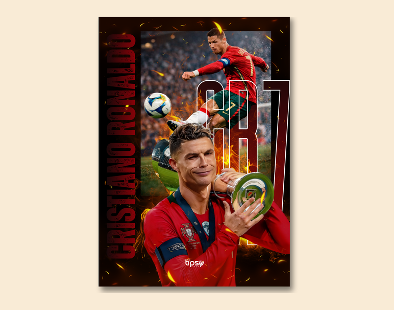"RONALDO - THE LEGEND" -Shiny & Sturdy Metallic Poster Art That Pops & Sticks