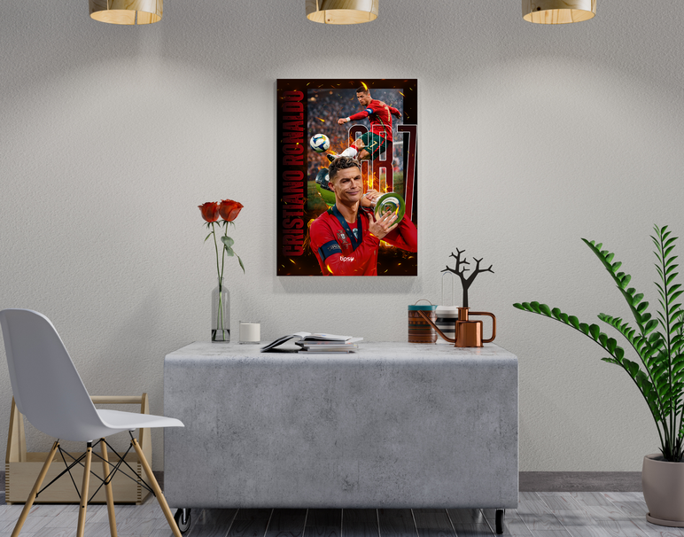 "RONALDO - THE LEGEND" -Shiny & Sturdy Metallic Poster Art That Pops & Sticks