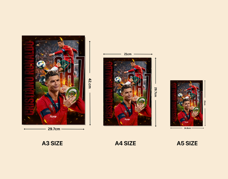 "RONALDO - THE LEGEND" -Shiny & Sturdy Metallic Poster Art That Pops & Sticks