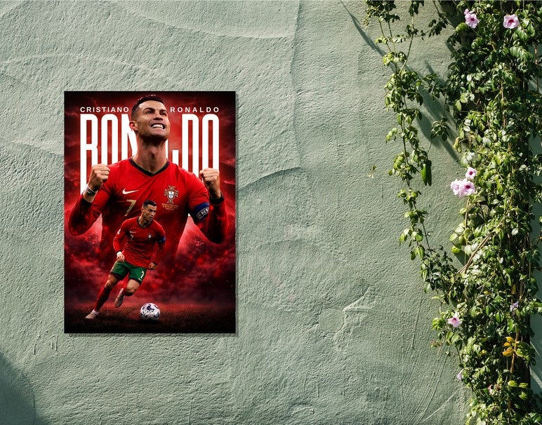"PORTUGAL'S RONALDO" -Shiny & Sturdy Metallic Poster Art That Pops & Sticks