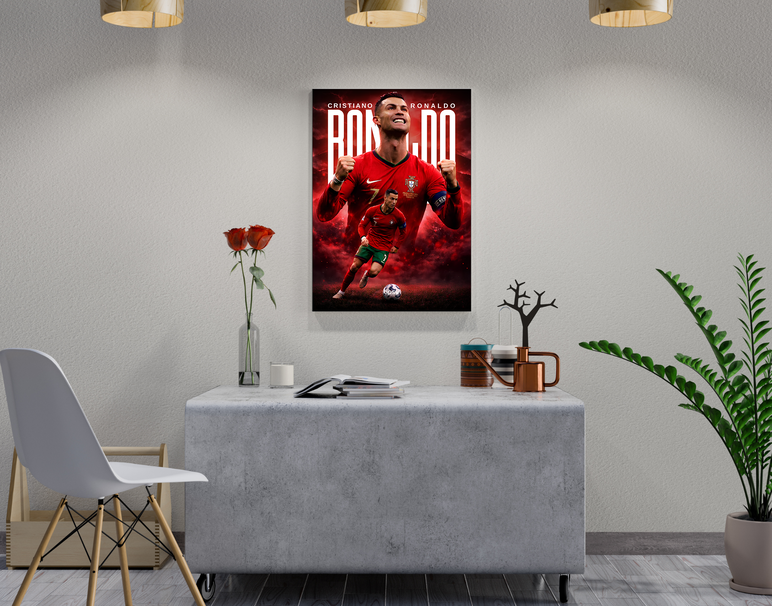 "PORTUGAL'S RONALDO" -Shiny & Sturdy Metallic Poster Art That Pops & Sticks