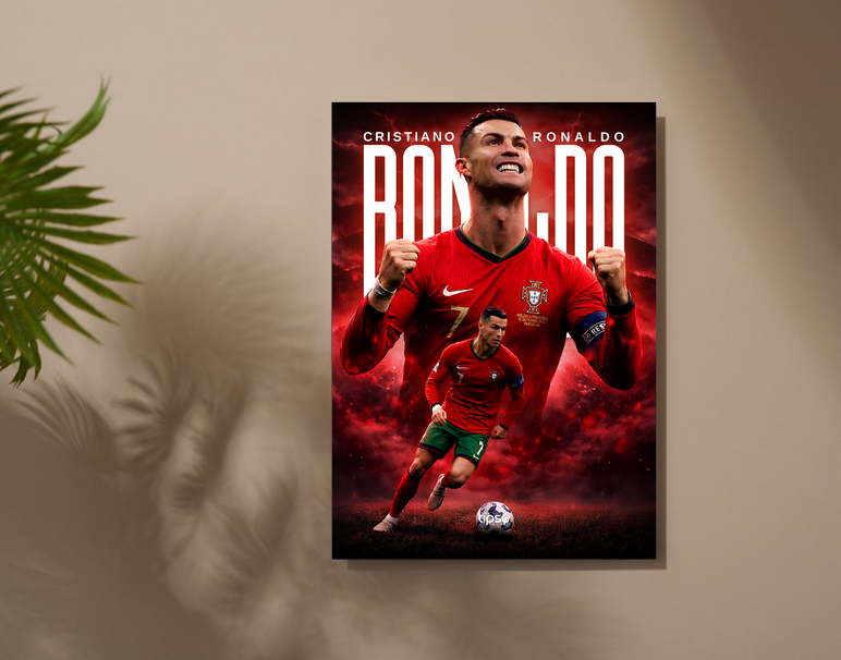 "PORTUGAL'S RONALDO" -Shiny & Sturdy Metallic Poster Art That Pops & Sticks