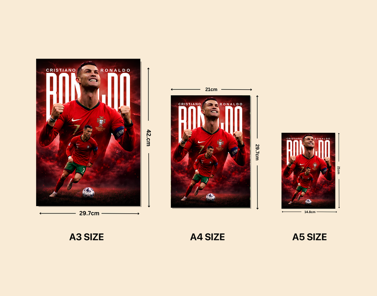 "PORTUGAL'S RONALDO" -Shiny & Sturdy Metallic Poster Art That Pops & Sticks
