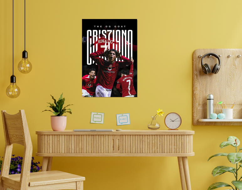 "RONALDO IN HIS PRIME" -Shiny & Sturdy Metallic Poster Art That Pops & Sticks