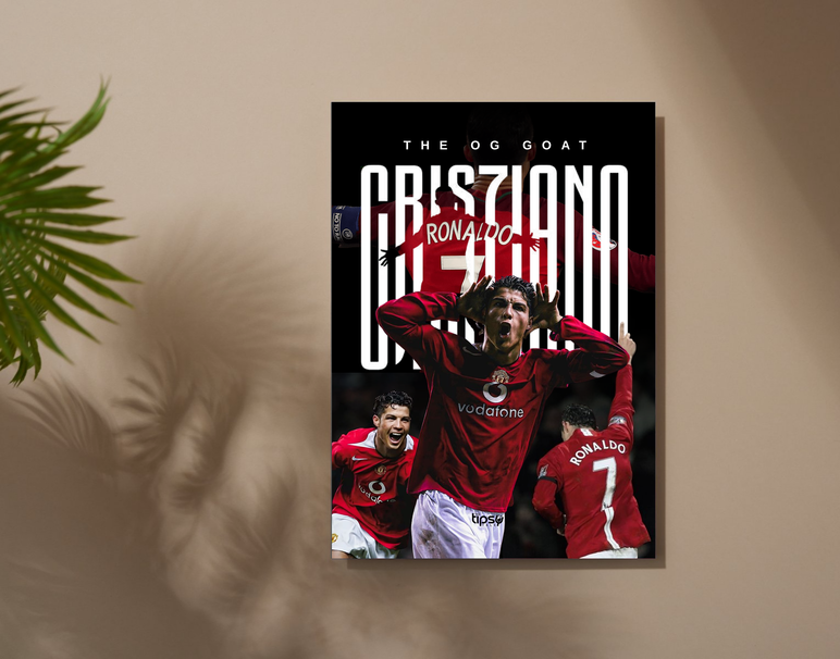 "RONALDO IN HIS PRIME" -Shiny & Sturdy Metallic Poster Art That Pops & Sticks