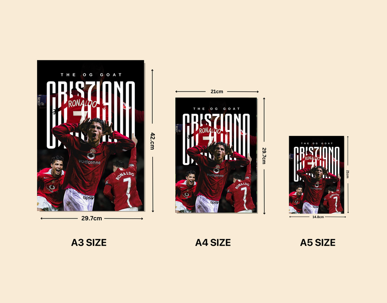 "RONALDO IN HIS PRIME" -Shiny & Sturdy Metallic Poster Art That Pops & Sticks