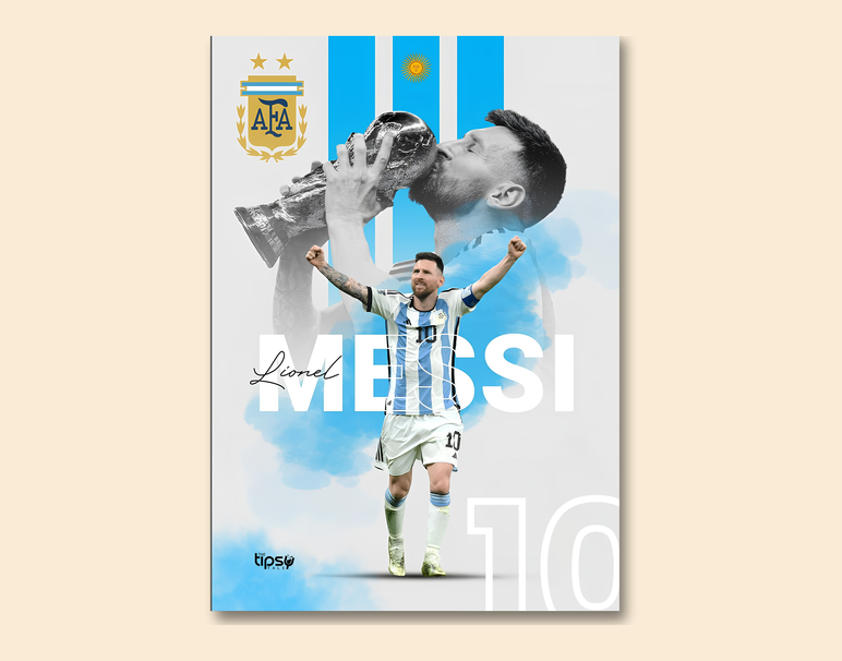 "MESSI - THE OG GOAT" -Shiny & Sturdy Metallic Poster Art That Pops & Sticks