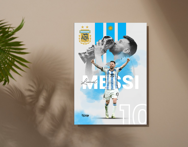 "MESSI - THE OG GOAT" -Shiny & Sturdy Metallic Poster Art That Pops & Sticks