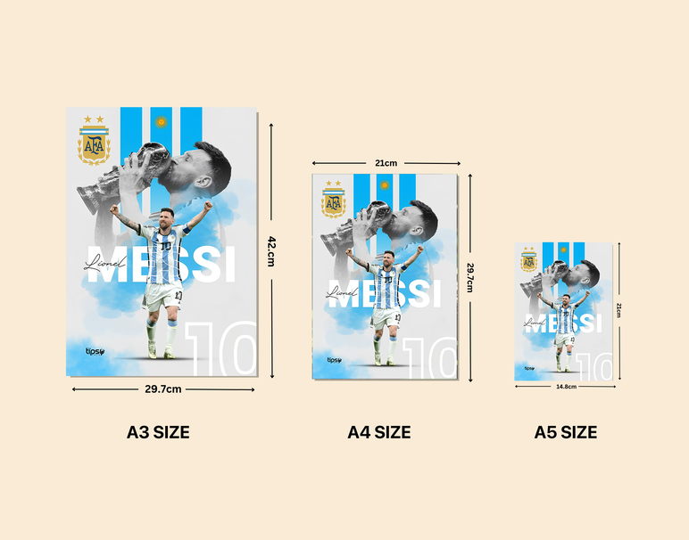 "MESSI - THE OG GOAT" -Shiny & Sturdy Metallic Poster Art That Pops & Sticks