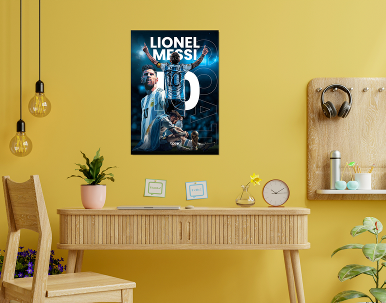 "OG MESSI ART WORK" -Shiny & Sturdy Metallic Poster Art That Pops & Sticks