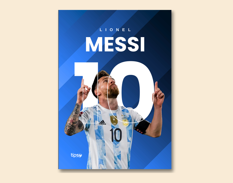 "MESSI - ICONIC POSE" -Shiny & Sturdy Metallic Poster Art That Pops & Sticks