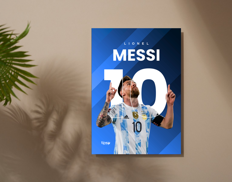 "MESSI - ICONIC POSE" -Shiny & Sturdy Metallic Poster Art That Pops & Sticks