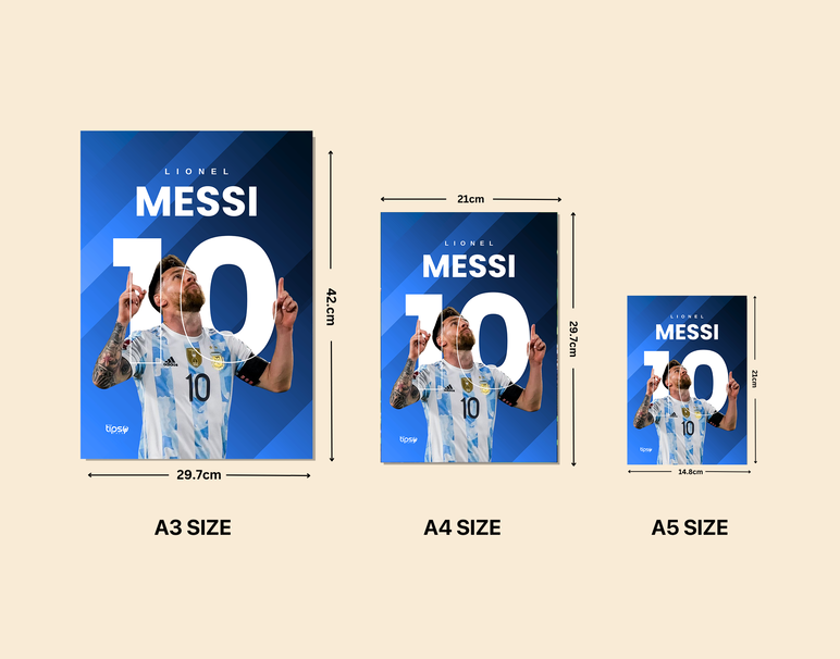 "MESSI - ICONIC POSE" -Shiny & Sturdy Metallic Poster Art That Pops & Sticks