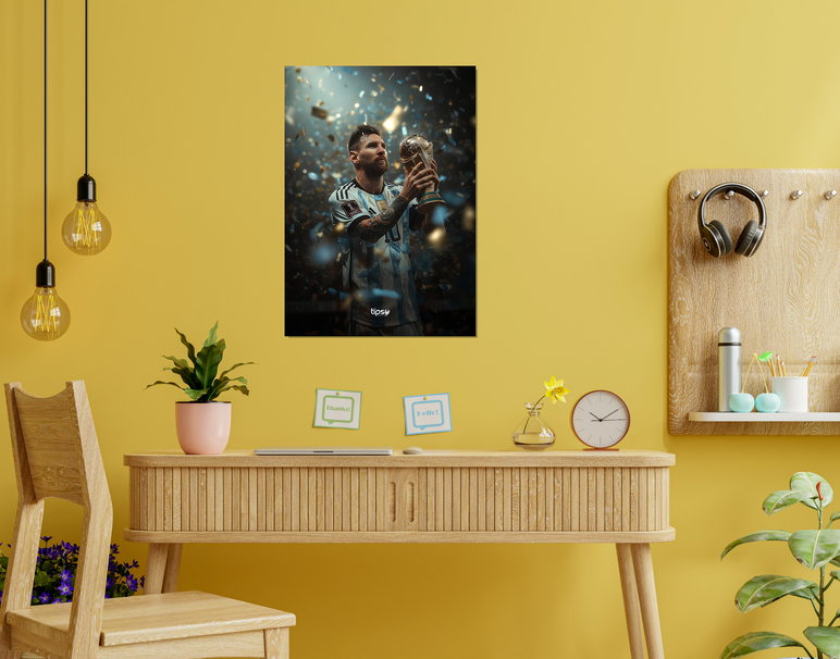 "MESSI - FIFA 2022" -Shiny & Sturdy Metallic Poster Art That Pops & Sticks