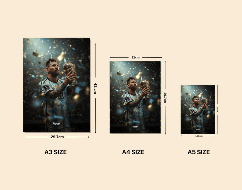 "MESSI - FIFA 2022" -Shiny & Sturdy Metallic Poster Art That Pops & Sticks