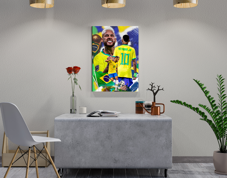 "NEYMAR JR FROM BRAZIL" -Shiny & Sturdy Metallic Poster Art That Pops & Sticks