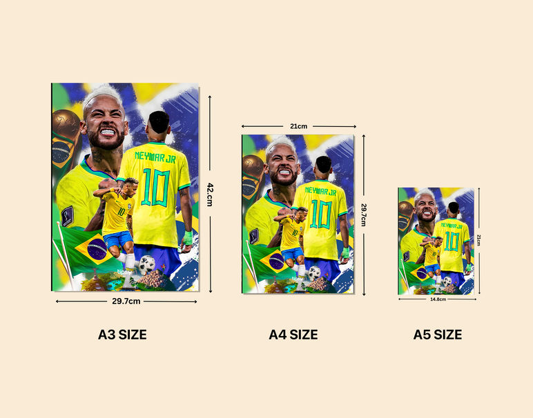 "NEYMAR JR FROM BRAZIL" -Shiny & Sturdy Metallic Poster Art That Pops & Sticks