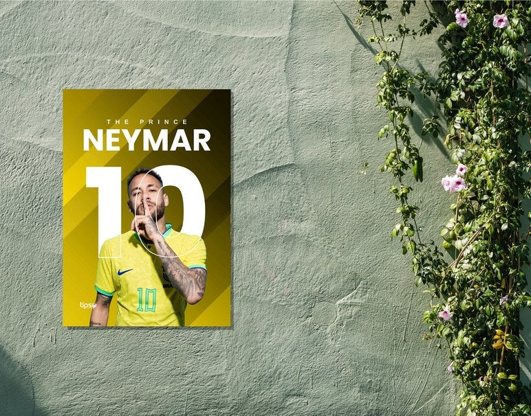 "NEYMAR JR 10 - FIFA" -Shiny & Sturdy Metallic Poster Art That Pops & Sticks