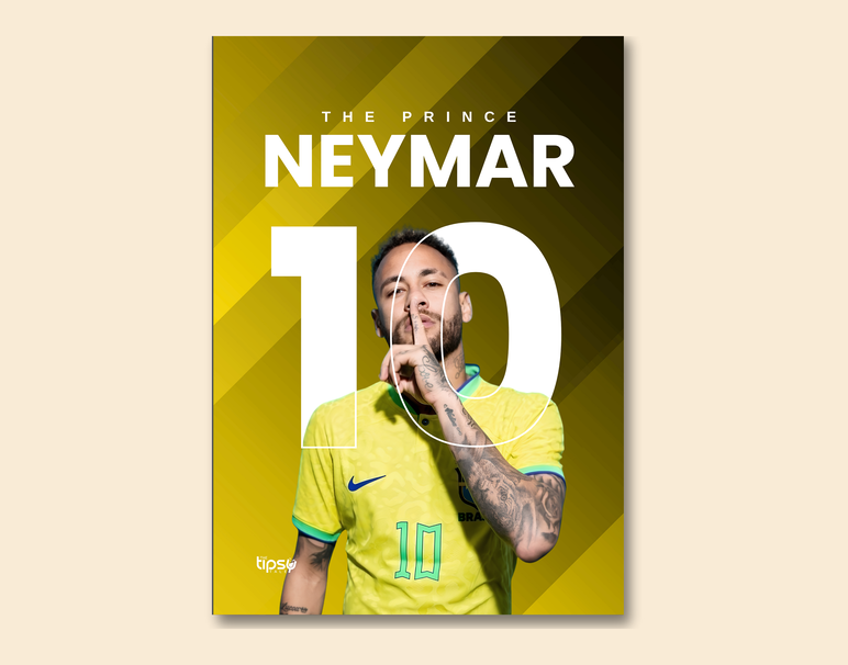 "NEYMAR JR 10 - FIFA" -Shiny & Sturdy Metallic Poster Art That Pops & Sticks