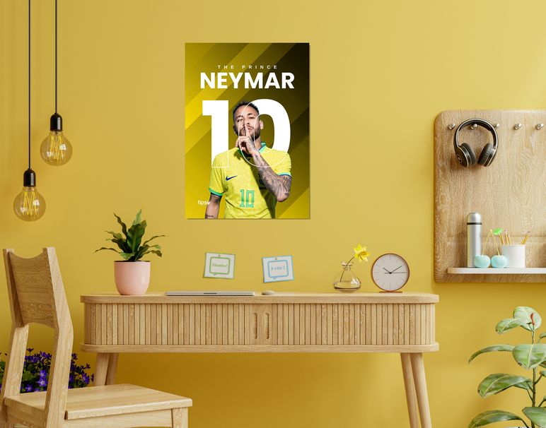"NEYMAR JR 10 - FIFA" -Shiny & Sturdy Metallic Poster Art That Pops & Sticks
