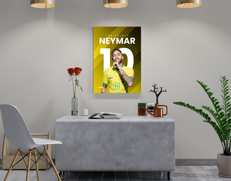 "NEYMAR JR 10 - FIFA" -Shiny & Sturdy Metallic Poster Art That Pops & Sticks