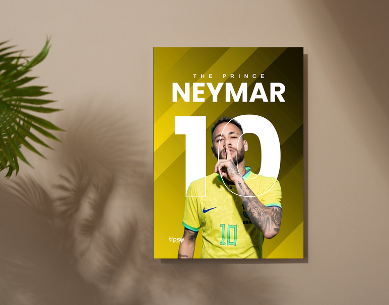 "NEYMAR JR 10 - FIFA" -Shiny & Sturdy Metallic Poster Art That Pops & Sticks