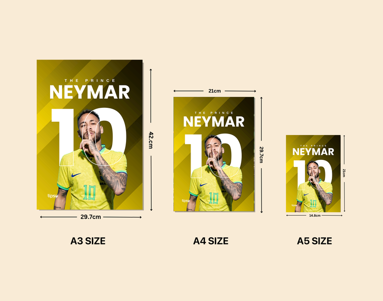 "NEYMAR JR 10 - FIFA" -Shiny & Sturdy Metallic Poster Art That Pops & Sticks