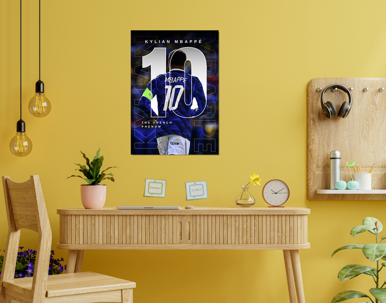 "MBAPPE - FRANCE" -Shiny & Sturdy Metallic Poster Art That Pops & Sticks
