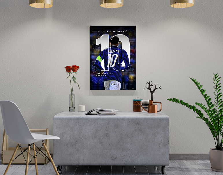 "MBAPPE - FRANCE" -Shiny & Sturdy Metallic Poster Art That Pops & Sticks