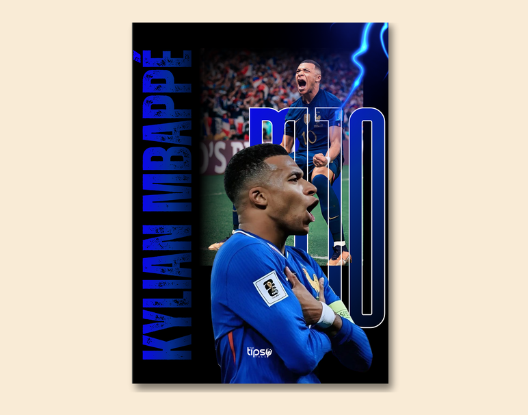 "M10 - MBAPPE" -Shiny & Sturdy Metallic Poster Art That Pops & Sticks