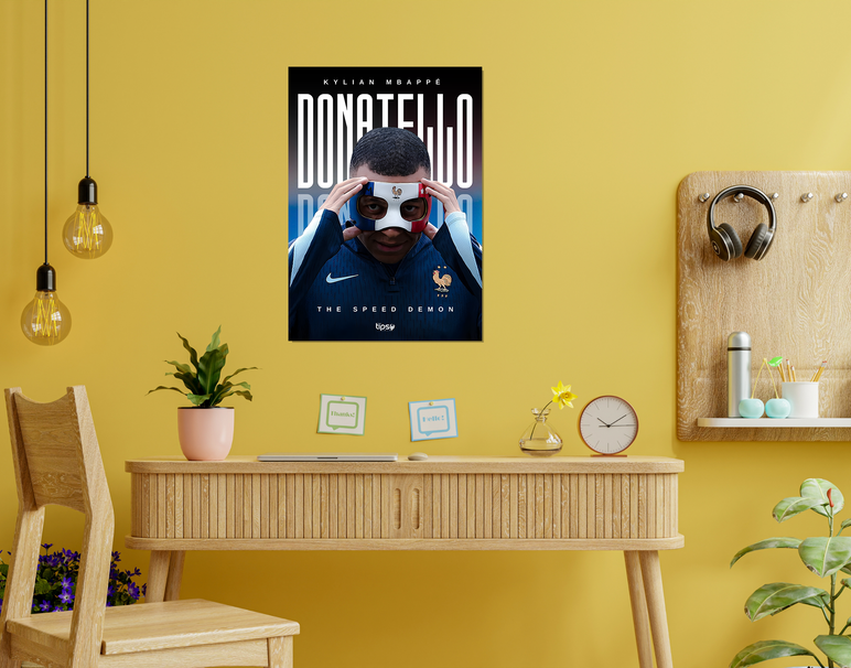 "SPEED DEMON - MBAPPE" -Shiny & Sturdy Metallic Poster Art That Pops & Sticks