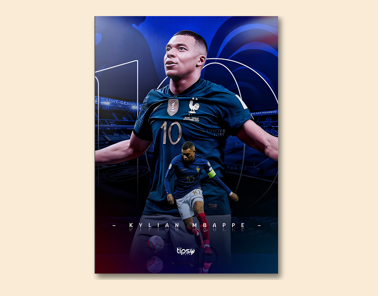"KYLIAN MBAPPE - ICONIC" -Shiny & Sturdy Metallic Poster Art That Pops & Sticks