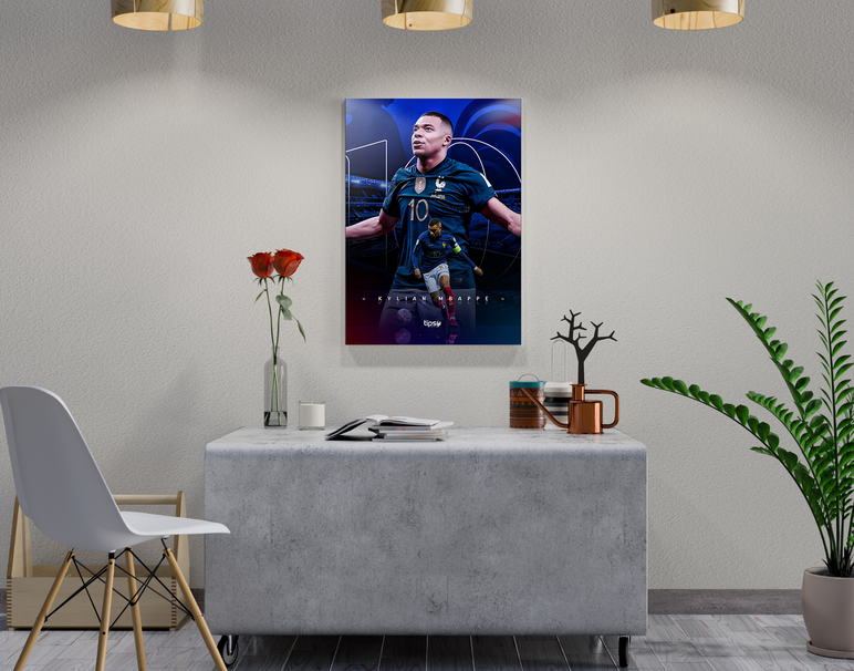 "KYLIAN MBAPPE - ICONIC" -Shiny & Sturdy Metallic Poster Art That Pops & Sticks