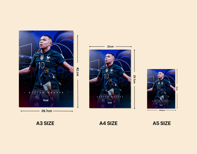 "KYLIAN MBAPPE - ICONIC" -Shiny & Sturdy Metallic Poster Art That Pops & Sticks