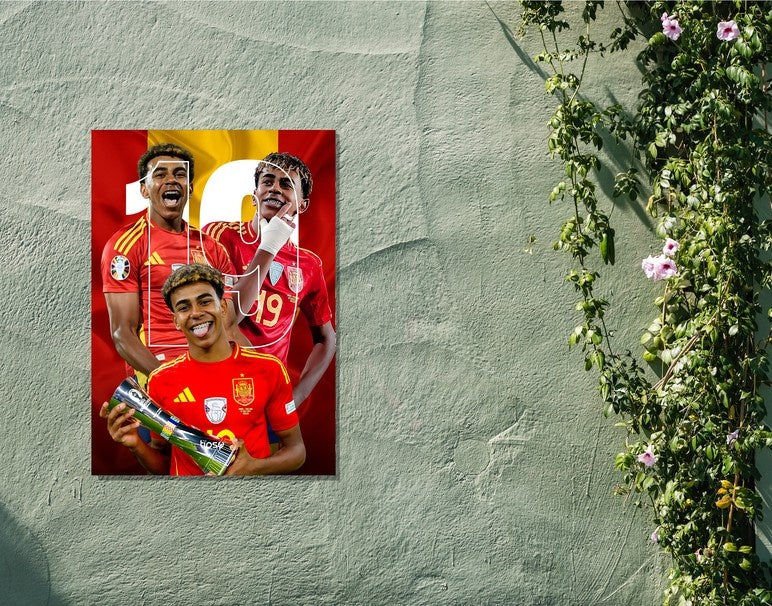 "SPAIN'S LAMINE YAMAL" -Shiny & Sturdy Metallic Poster Art That Pops & Sticks