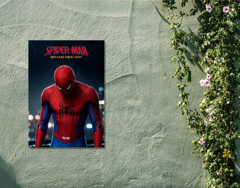 "BRAND NEW DAY , SPIDERMAN SUIT" -Shiny & Sturdy Metallic Poster Art That Pops & Sticks
