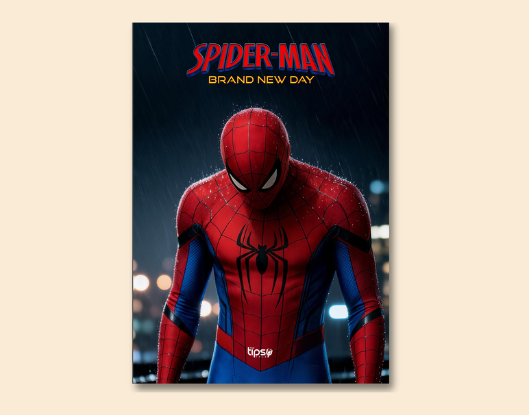"BRAND NEW DAY , SPIDERMAN SUIT" -Shiny & Sturdy Metallic Poster Art That Pops & Sticks