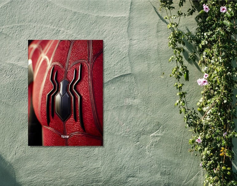 "SPIDEY'S FAVOURITE SUIT" -Shiny & Sturdy Metallic Poster Art That Pops & Sticks