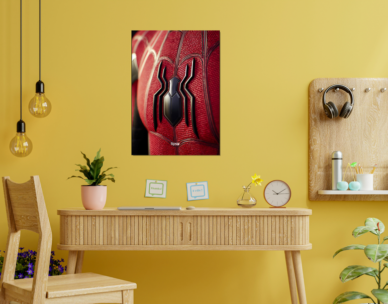 "SPIDEY'S FAVOURITE SUIT" -Shiny & Sturdy Metallic Poster Art That Pops & Sticks