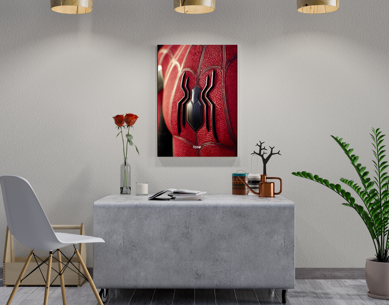 "SPIDEY'S FAVOURITE SUIT" -Shiny & Sturdy Metallic Poster Art That Pops & Sticks