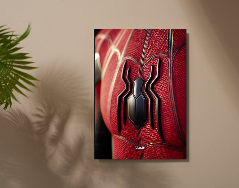 "SPIDEY'S FAVOURITE SUIT" -Shiny & Sturdy Metallic Poster Art That Pops & Sticks