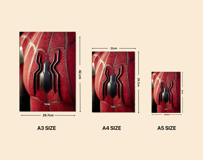 "SPIDEY'S FAVOURITE SUIT" -Shiny & Sturdy Metallic Poster Art That Pops & Sticks