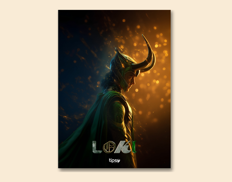 "LOKI - THE GOD" -Shiny & Sturdy Metallic Poster Art That Pops & Sticks