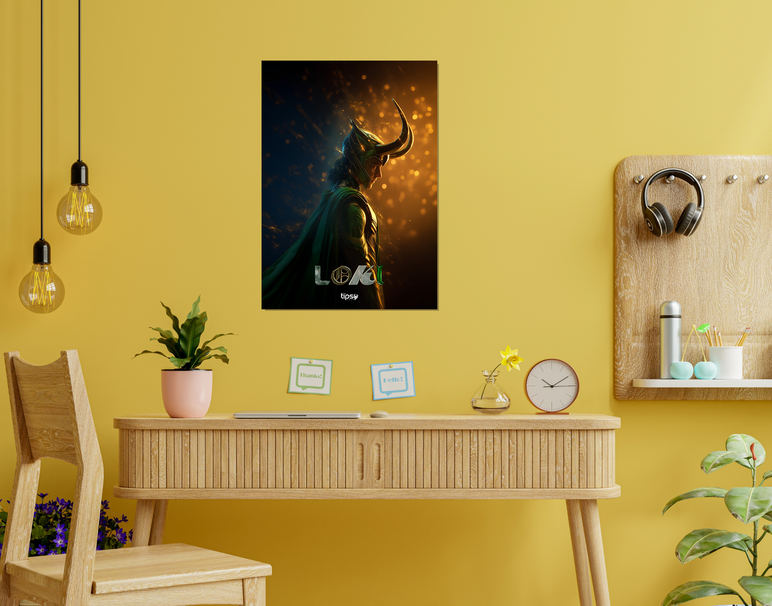 "LOKI - THE GOD" -Shiny & Sturdy Metallic Poster Art That Pops & Sticks