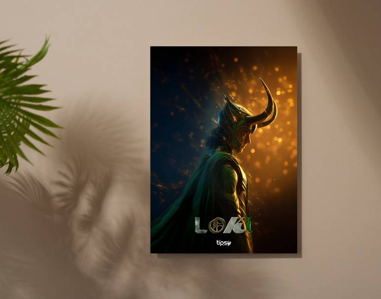 "LOKI - THE GOD" -Shiny & Sturdy Metallic Poster Art That Pops & Sticks