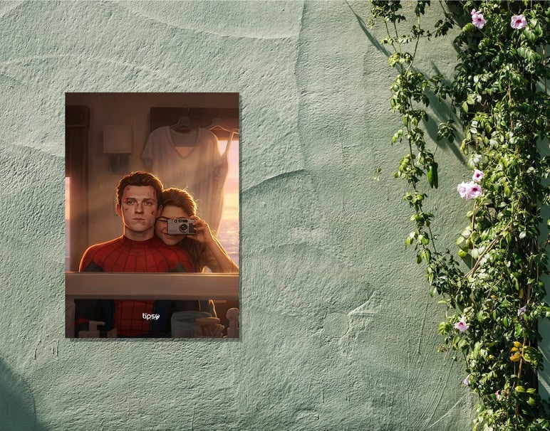 "SHE IS MY MJ - SPIDEY" -Shiny & Sturdy Metallic Poster Art That Pops & Sticks