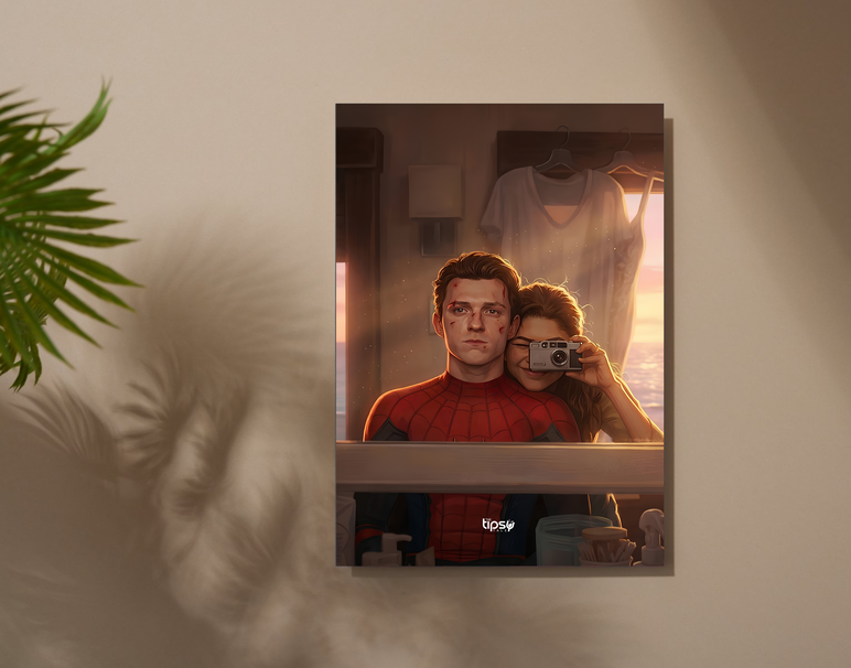 "SHE IS MY MJ - SPIDEY" -Shiny & Sturdy Metallic Poster Art That Pops & Sticks