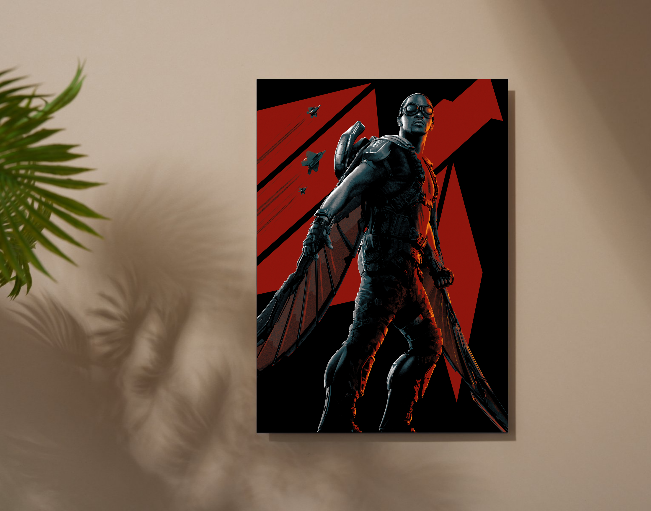"FALCON: FAN DESIGN"- Shiny & Sturdy Metallic Poster  Art That Pops & Sticks (Literally!)