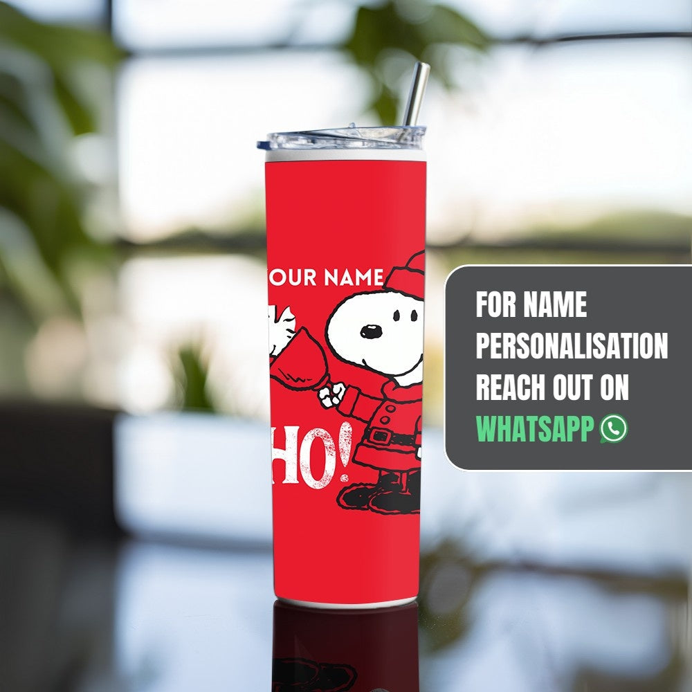 "Snoopy Santa Claus" Tumbler with Metal Straw